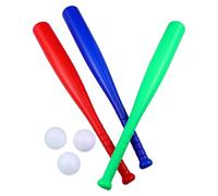 MOLUCKFU 6Pcs Baseball Set for and 3 Colored Plastic Bats (Red, Green, Blue) 3 Baseballs for Backyard Park and Playtime Practice