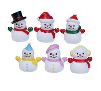 MOLUCKFU 6pcs Christmas Snowman Ornaments Indoor Christmas Ornaments Decorations Mini Snowman Decoration Scene Figurines Merry Small Figures Decorate The Resin