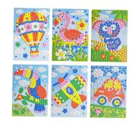 MOLUCKFU 6pcs Educational Toys for Boys and Girls Galt Mosaics Puzzle Stickers DIY Cartoon Crystal Diamond Sticker Toys Safe Fun