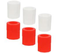 MOLUCKFU 6Pcs Flexible Silicone Shot Glass Ice Cube Molds for Whiskey Vodka Cocktails Reusable Glass Shape Trays Easy Demold White Red Drink Chilling Accessories