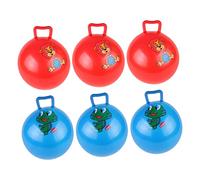 MOLUCKFU 6Pcs Inflatable Jumping Balls with Handle PVC Cartoon Pattern for Boys and Safe Play Balls for Interaction Random Color