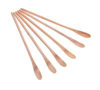 MOLUCKFU 6pcs Natural Wood Coffee Spoons Long Handle Teaspoons for Espresso Tea Iced Beverages Sturdy Mini Stirring Spoons for Mugs and Travel