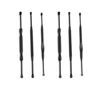 MOLUCKFU 6PCS Stainless Steel Earwax Removal Tool Set Black with Anti-Skid Design for Home Family Health Care Portable and Easy to Clean