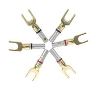 MOLUCKFU 6pcs U Shaped Speaker Cable Connectors with Plated Banana Plugs and Construction for Stable Hifi Audio Signal Transmission Compatible with Various Audio Devices