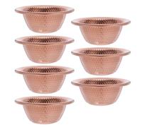 MOLUCKFU 7pcs Hammered Alloy Indian Curry Bowls Scratch-Resistant Metal Mixing Soup Serving Dishes for Rice Noodles Vegetables Elegant Traditional Serveware for Home Restaurant Party Meals