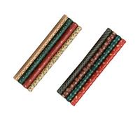 MOLUCKFU 8pcs Kraft Christmas Wrapping Paper Retro Xmas Patterns DIY Packaging for Box Birthday Craft Projects and Bouquet Wrap