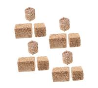 MOLUCKFU 8pcs Mini Dollhouse Hay Bale Set - Faux Straw Haystacks in Square, Rectangular Cylindrical Shapes - 2x2x2cm 2x2x3cm - Seasonal Craft Decoration for Fairy Gardens and Dollhouse
