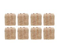 MOLUCKFU 8PCS Mini Haystack Models Straw Bale Decor DIY Farm Accessories with Realistic Faux Straw Texture for Dollhouse Garden Autumn