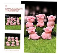 MOLUCKFU 8pcs Succulent Bonsai Ornaments Lovely Pig Figurines Miniature Little Pig Models Decorations for Cake Decorative Modeling Crafts for Indoor Garden Display
