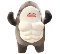 MOLUCKFU Adorable Muscular Shark Doll Stuffed Animal for Funny Sea Creature Plush with Realistic Eyes and Teeth Soft Cuddly Gift for Boys and Bedtime Snuggle and Decor