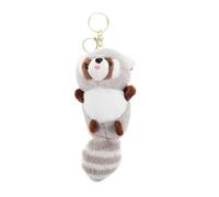 MOLUCKFU Adorable Plush Raccoon Keychain Pendant Mini Stuffed Animal Keyring Cute Cartoon Bag Charm Raccoon and Party Favors for Adults