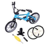 MOLUCKFU Alloy Mini Finger Bike for Adults Highly Detailed Desktop Racing Bicycle Model Interactive Finger Cycling Game Collectible Blue Simulation Bike Gift for Boys