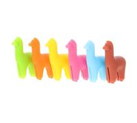 MOLUCKFU Animal-shaped Wine Glass Markers Silicone Drink Identifiers 6pcs Reusable Wine Glass Charms for Parties and Bar Entertaining
