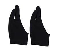 MOLUCKFU Artist Two Finger Glove 2pcs Black Curved Drawing Gloves for Sketching and Painting Large Size Protective Anti-Smudge Suitable for Digital Art and Graphic Tablets