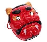 MOLUCKFU Authentic Japanese Red Oni Mask for Halloween Ghost Cosplay and Stage Performances Lightweight Comfortable Demon Costume Prop for Party Decorations and Festival Use