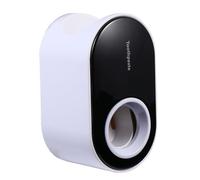 MOLUCKFU Automatic Wall-Mounted Toothpaste Dispenser and Squeezer Set, Punch-Free Installation, Black and White, Bathroom Toothpaste Holder for Family Use