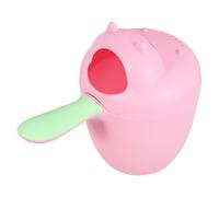 MOLUCKFU Baby Bath Rinser Cup for Newborns and Toddlers, Hippo Shape Pink Shampoo Rinse Cup Large Capacity, Plastic Bath Mug for Gentle Hair Washing and Bathroom Use