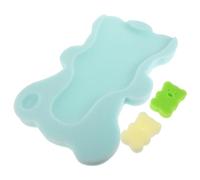 MOLUCKFU Baby Bath Sponge Seat Bath Mat for Newborns and Toddlers Soft Mint Green Infant Shower Cushion Bear Accessory Non-Slip Random Color