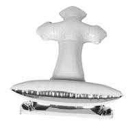 MOLUCKFU Baptism Decorations Cross Shape Foil Balloon Distinctive Design for Easter Christening First Holy Communion for Shower Religious Celebrations