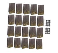 MOLUCKFU Black Gold Kraft Paper Candy Bags Handheld Packaging for Party Treats Cookies Cakes Wrapping and Store Use
