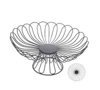 MOLUCKFU Black Wire Basket with Elevated Design Large Capacity Fruit and Vegetable Holder for Kitchen and Living Storage Portable Household Wire Basket for Snacks and Bread and Stylish