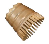 MOLUCKFU Buffalo Horn Hair Washing Brush Natural Scalp Massager Comb Handmade Anti-Static Shampoo Tool for Deep Scalp Massage and Gentle Detangling with Wavy Handle Random Random Color