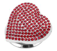 MOLUCKFU Car Engine Start Button Cover Heart-shaped Red Zinc Alloy with Rhinestone Decoration Push Ignition Protection for Vehicles Easy Adhesive Installation Car Key Starter Trim