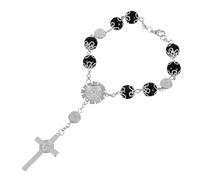 MOLUCKFU Car Rearview Mirror Rosary Bracelet Cross Pendant Unique Hanging Accessory for Car Decorations Compatible Various Models Simple Installation Stylish Interior Charm