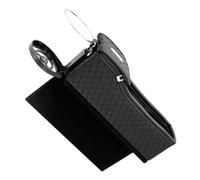 MOLUCKFU Car Seat Storage Box with Coin Holder and Water Bottle Slot PU Car Gap Organizer for Front Seat Sundries Black Vehicle Storage Container to Prevent Falling Items and Expand Space