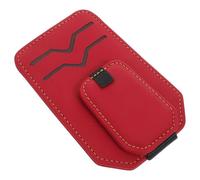 MOLUCKFU Car Sunglasses Holder Clip for Visor Card Slot, Red Multi-Functional Eyeglass Clip Organizer for Car Sun Visor, Sunglass and Ticket Storage Accessory