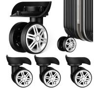 MOLUCKFU Caster Wheels Heavy Duty Universal Suitcase Replacement Wheels Set 4Pcs 4.33 Inch with Quiet Double Row Bearings Easy Installation for Trunk Travel