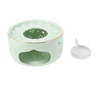 MOLUCKFU Ceramic Teapot Warmer with Tea Light Candle Holder Heat-resistant Base in Light Green Practical Dirt-resistant Design for Home and Party Use Gift for Tea Lovers and Gatherings