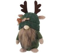 MOLUCKFU Christmas Gnome Doll with Deer Horns Soft Forest Theme Tabletop Decoration for Bedroom and Office Holiday Decor Cozy Winter Figurine