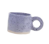 MOLUCKFU Creative Korean Style Retro Ceramic Mug Capacity Smooth Surface Anti-scalding Milk Tea Cup with Unique Ring Handle for Home Office Use