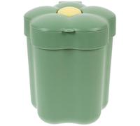 MOLUCKFU Creative with Lid Flower Shaped Small Desktop Wastebasket Plastic Trash Bin Decorative Green Rubbish Bin with No Peculiar Smell, Convenient Size for Office and Home Use for Desk