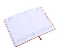 MOLUCKFU Day Planner Small Portable Daily Scheduler with Weekly Monthly Views Bright Orange Compact Notebook for Students Professionals Ink-resistant Pages for Organized Planning