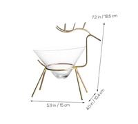MOLUCKFU Deer Shaped Iron Art Wine Cup Creative Cocktail Glass for Bar Cafe Vintage Drinking Glassware with Fine Craftsmanship for Mixed Drinks Beer Iced Tea Lemonade Party and Restaurant