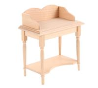 MOLUCKFU Dollhouse Miniature Writing Table Scale Wooden Desk for Dolls House Accessories Realistic Model Elegant Design for Miniature Collections and Decor
