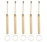 MOLUCKFU Ear Spoons for Safe and Effective Ear Cleaning Metal Portable 5pcs Wax Removal Tool Japanese Style with Keychain Compact Earwax Scoop at Home Or Work
