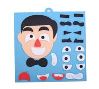 MOLUCKFU Early Development Facial Puzzle for, Sky-Blue Faces Changing DIY Educational Puzzle Set, Preschool Activity Cube for Cognitive Learning and Handcraft Play