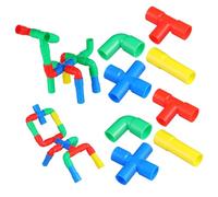MOLUCKFU Educational Building Blocks with Colorful Plastic Pipes for Creative Play and Early Childhood Development Smooth Surface Stacking for Boys and Enhancing Visual Learning and Motor