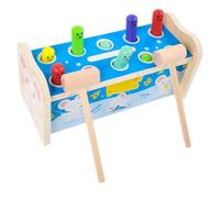 MOLUCKFU Educational Wooden Knocking Cartoon Mini Shape Tapping Plaything for Hand-eye Coordination Development Interaction Finish