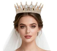 MOLUCKFU Elegant Rhinestone Crown for Bridal Featuring Zinc Alloy Material and Practical Design, a Crown for Wedding or Birthday Accessories, Beautiful and Not Easy to Break