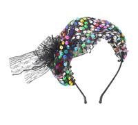 MOLUCKFU Elegant Women Fascinator Headband with Fish Scale Sequins, Lightweight Cloth Material, Reducing Pressure for Good Wearing Feeling, for Festival Outfit and Halloween Party