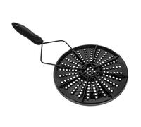 MOLUCKFU Enamel Induction Hob Heat Diffuser with Handle for Gas and Cooktops Even Heat Distribution Adapter for Non-Induction Cookware Black Protective Stove Accessory for Home Kitchen