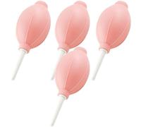 MOLUCKFU Eyelash Dryer for Removing Fumes for Eyelash Extensions 4pcs with One-Way Air Inlet Valve, Pink Rubber Lash Blow Dryer and Lash Extensions Air Blower Kit