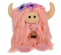 MOLUCKFU Fluffy Plush Cow Doll Soft Stuffed Farm Animal for Teens Decor Comfortable Touch Adorable Scottish Highland Style Plaything