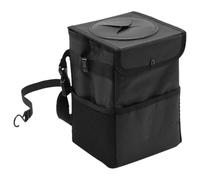 MOLUCKFU Foldable Truck Trash Can Car Trashcan Black Oxford Cloth Sturdy Material Space-saving Design Waterproof Garbage Bin for Car Interior under The Seat