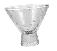 MOLUCKFU Glass Dessert Bowls Flower Pattern Reusable Snack Cups for Ice Fruits and Appetizers for Weddings Parties and Celebrations