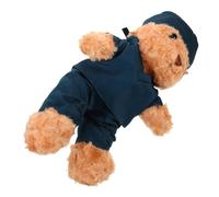 MOLUCKFU Graduation Bear Plush in Nurse Scrub for Medical Students Soft Stuffed Brown with Movable Limbs Comfortable Plush Fabric Graduation Gift for Collectors